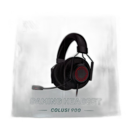 New Open Box Colusi 900 Gaming Headset with Microphone Black Red - Picture 3 of 5